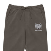 Yūjin Clothing devil cat sweatpants featuring a playful devil cat graphic and comfortable fit in soft fabric.