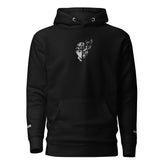 Dark Side hoodie by Yūjin Clothing featuring a black fabric with a subtle dark side graphic design and a comfortable fit.