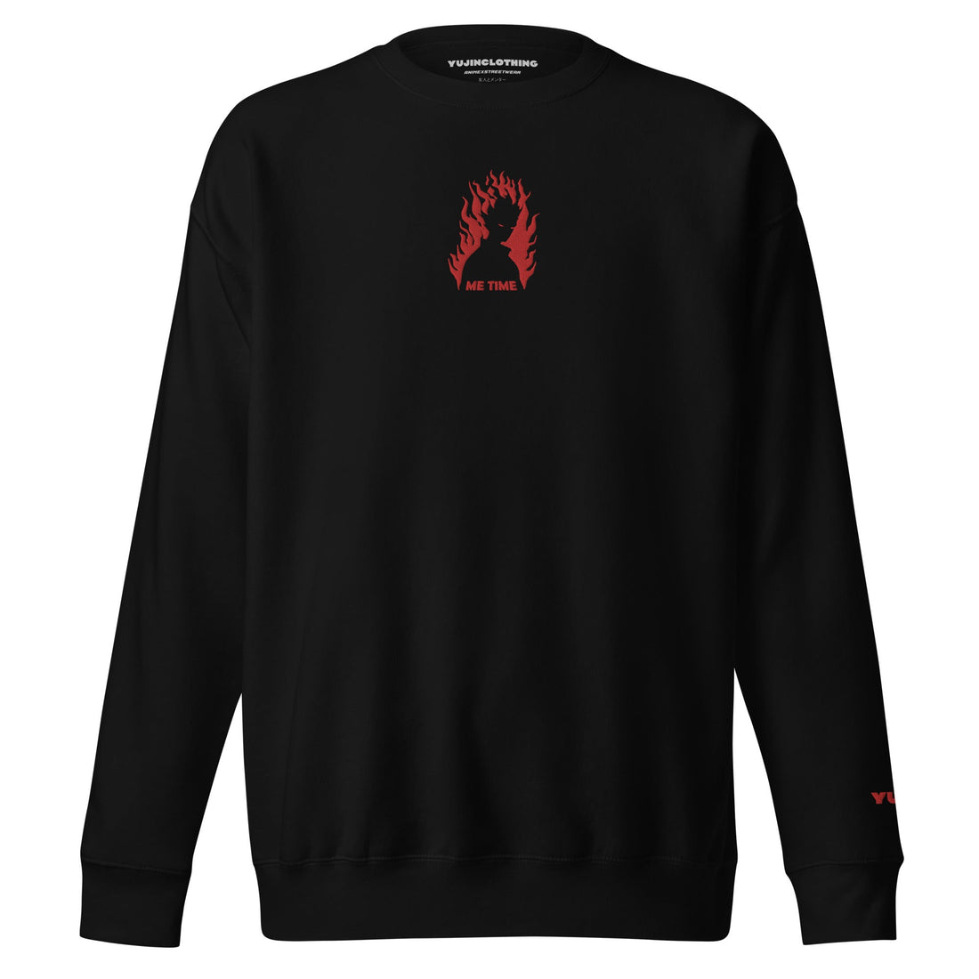 Yūjin Clothing Me Time sweatshirt featuring a cozy, stylish design with soft fabric and relaxed fit, perfect for casual wear.