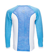 White Water Life CanyonFlex long sleeve shirt displayed on a hanger, showcasing durable outdoor apparel for active adventures.