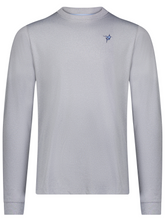 White Water Life Dockside Performance long sleeve shirt displayed flat, showcasing its navy color and lightweight, breathable fabric.