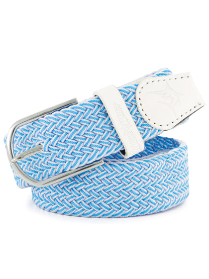 White Water Life Waterline braided belt with adjustable leather strap and woven design, ideal for casual or outdoor wear