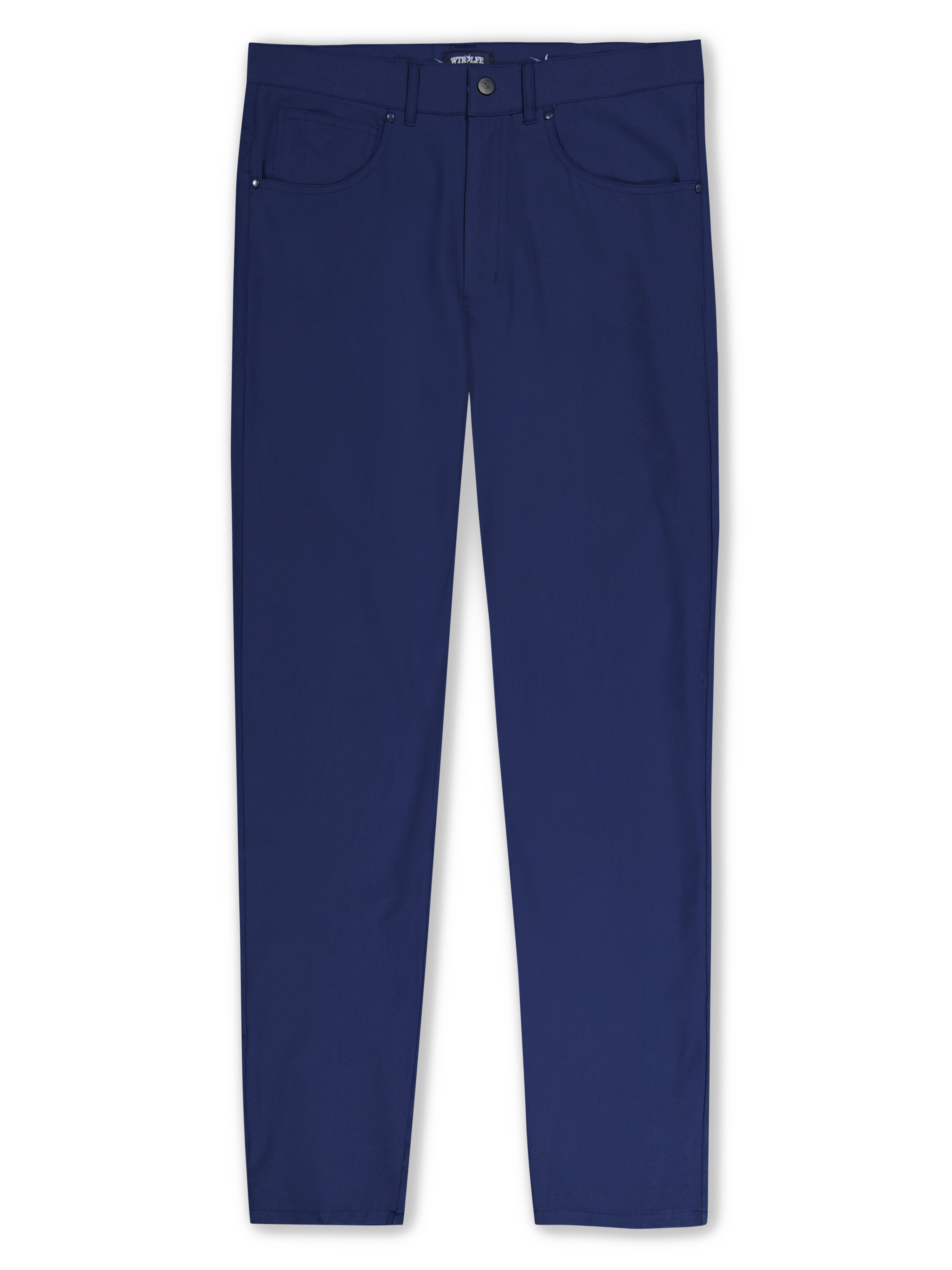 Navy Freeport Pant by White Water Life, versatile performance pants with a comfortable fit, shown on a model.