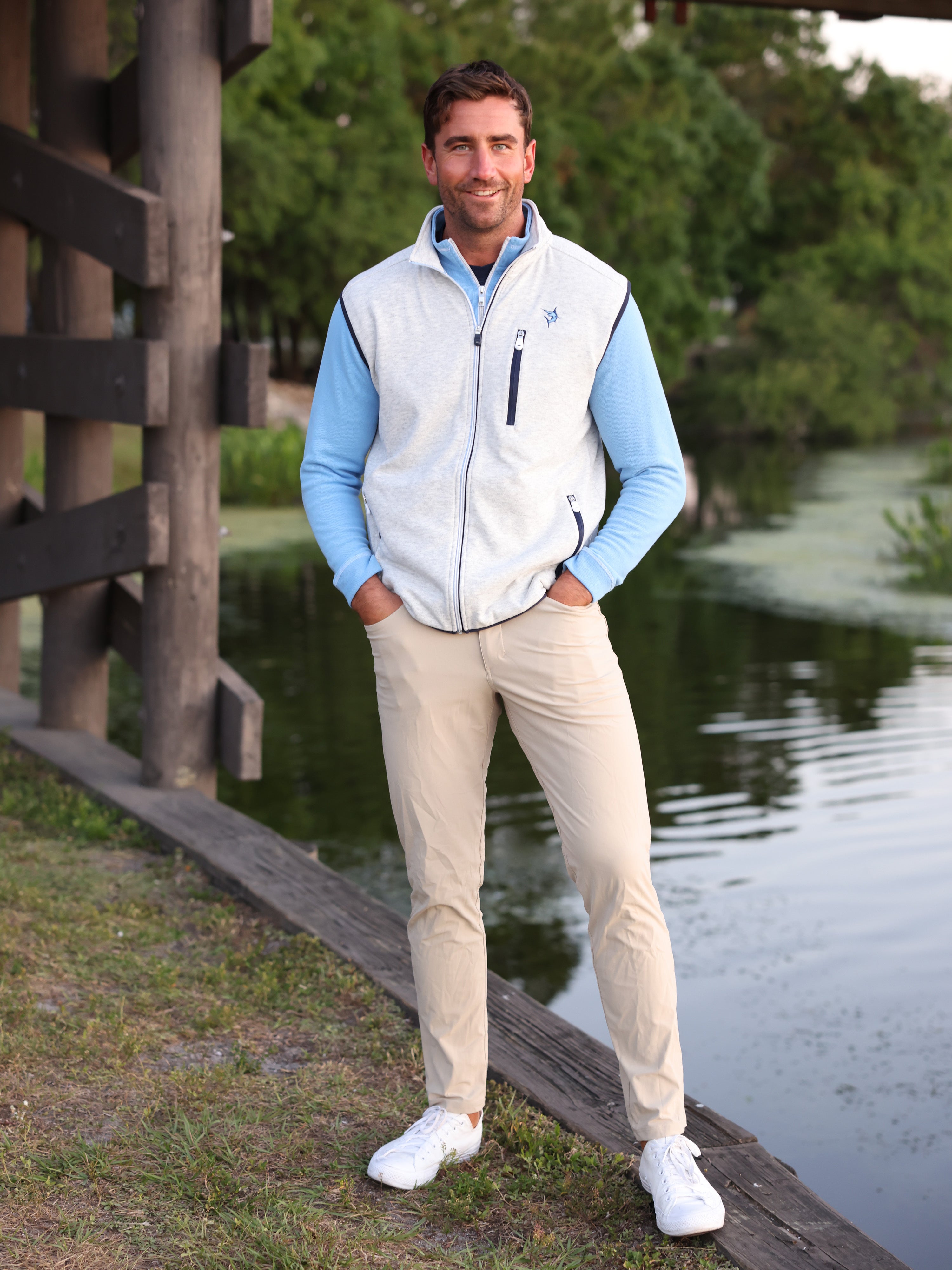 White Water Life Seaport Pants, casual outdoor pants with a relaxed fit, shown in a natural fabric with pockets and adjustable waistband.