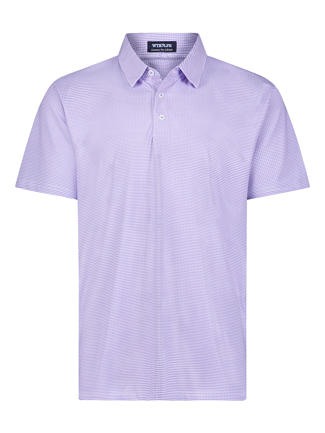 White Water Life Vineyard Lavender Polo shirt, lightweight cotton polo with lavender color and classic fit.