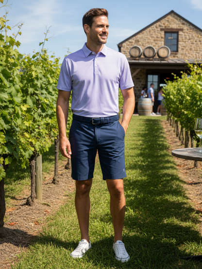 Lavender Vineyard Polo by White Water Life, a casual men&
