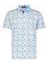 White Water Life Surfs Up Performance Polo shirt featuring a casual polo design and surf-inspired graphics.