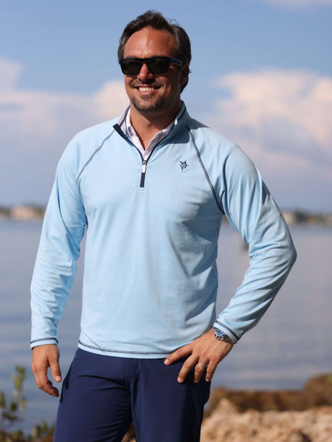 White Water Life New Harbor quarter zip in effortless comfort, featuring a stylish design and soft fabric for casualwear.