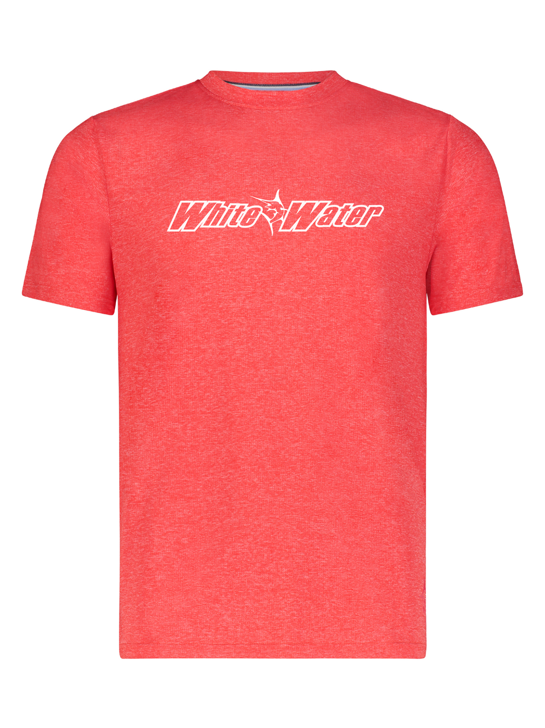 Red White Water Life Bimini Primary Performance Tee with short sleeves, featuring a comfortable and stylish design.