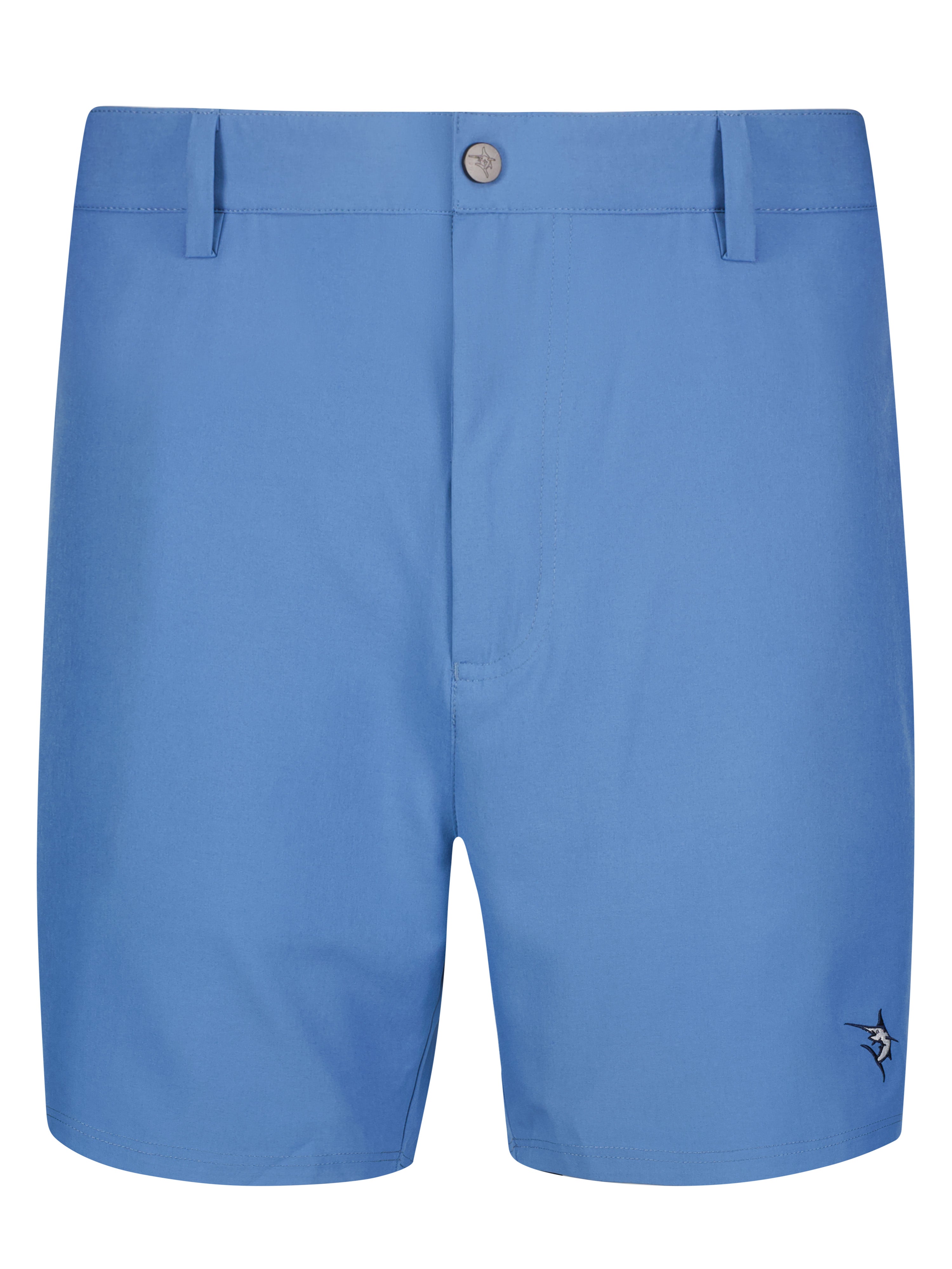 White Water Life Freeport Short in steel blue, lightweight and casual performance shorts with an effortless fit, shown on a model.