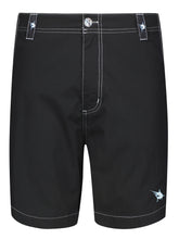 Black Starboard Shorts by White Water Life featuring a comfortable fit and casual style for outdoor adventures.