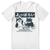 Yūjin Clothing Dualmatch Cat T-Shirt featuring a colorful cat graphic on a casual cotton T-shirt for men and women.