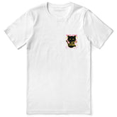 Yūjin Clothing Neo Cat T-Shirt featuring a stylish cat graphic on a casual black T-shirt for everyday wear