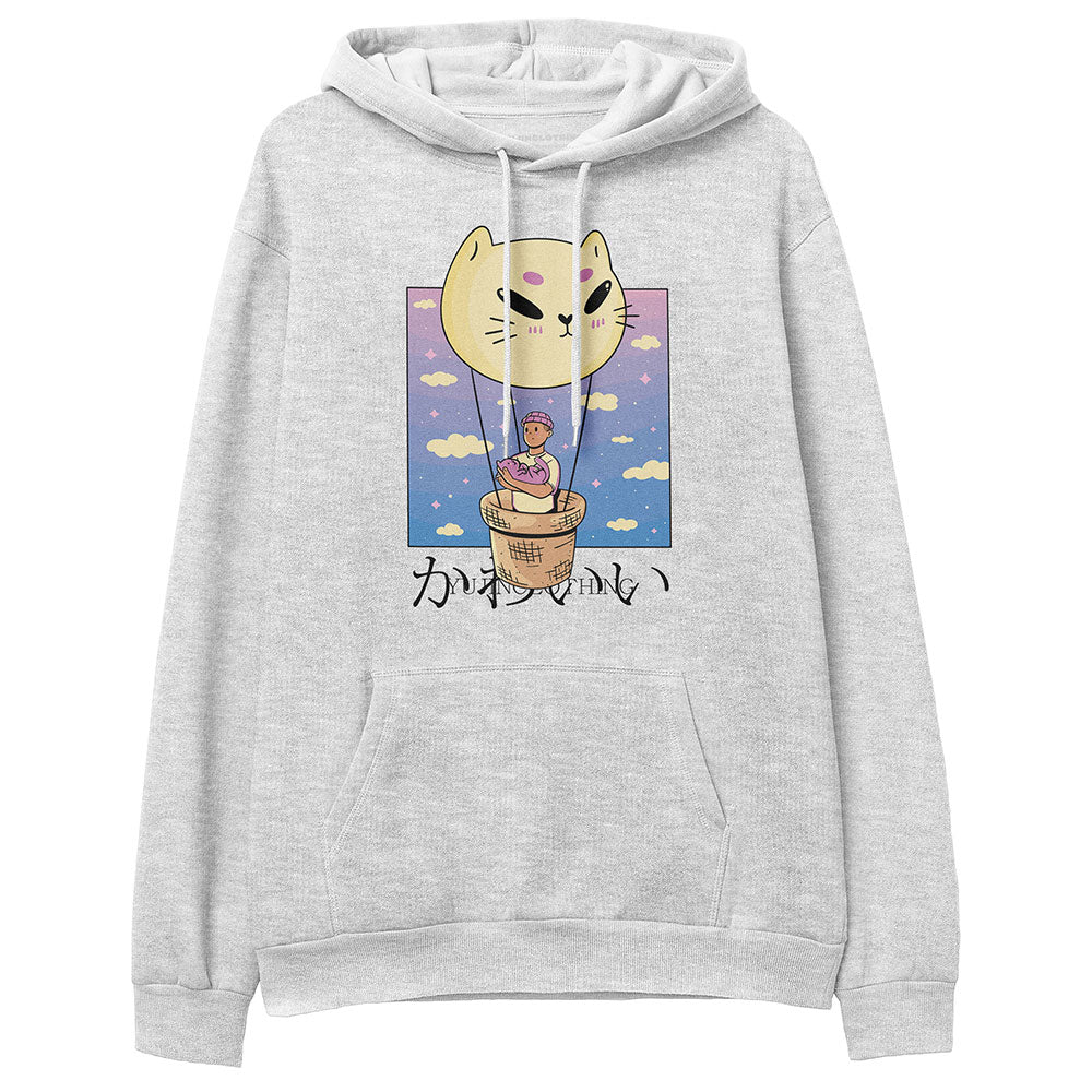 Yūjin Clothing fluffy cat hoodie featuring soft, plush fabric and a cozy hood with cat ear details, perfect for casual wear.