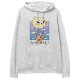 Yūjin Clothing fluffy cat hoodie featuring soft, plush fabric and a cozy hood with cat ear details, perfect for casual wear.