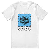 Yūjin Clothing Cribs Cat T-Shirt featuring a playful cat graphic on a casual T-shirt for cat lovers.