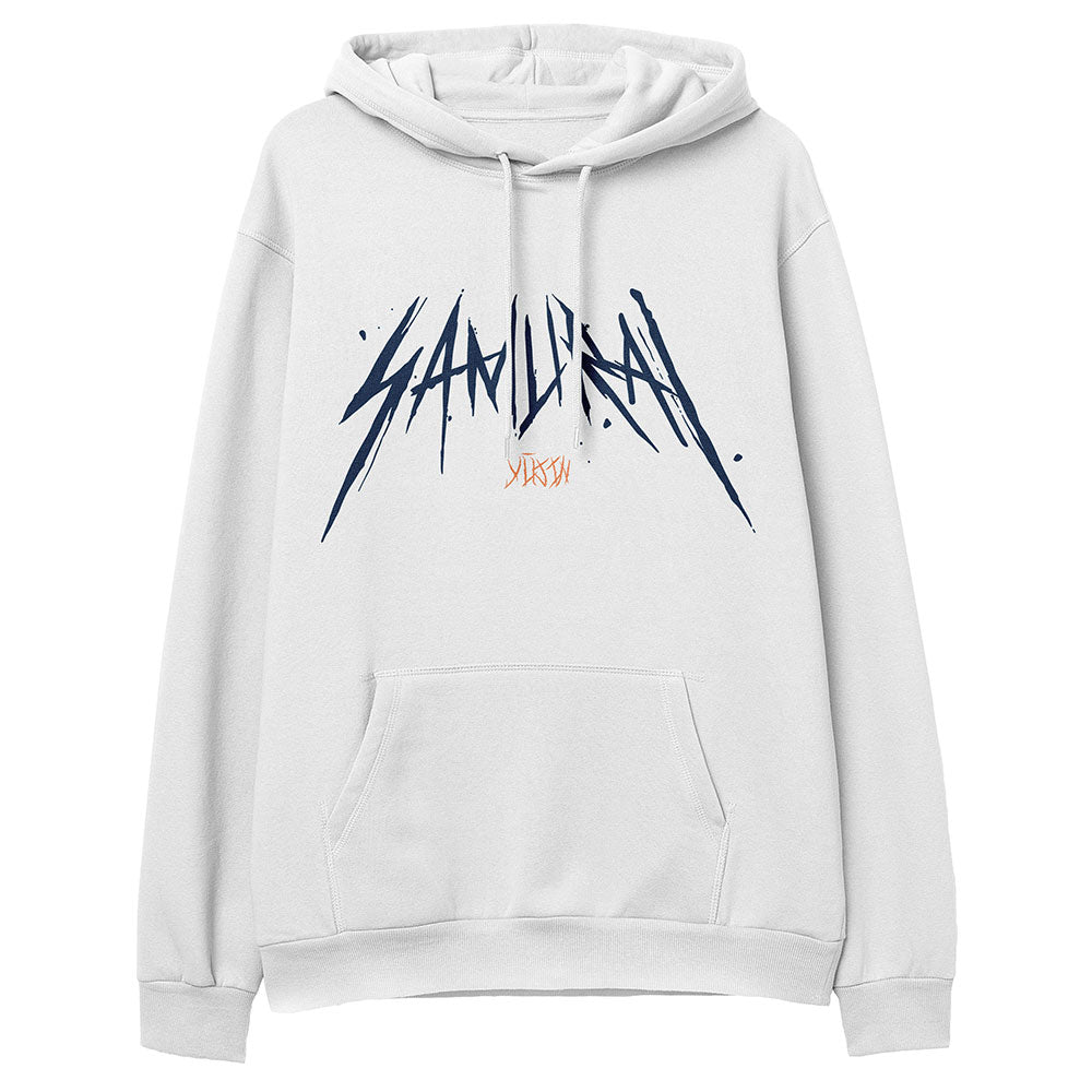 Yūjin Clothing Samurai Hoodie featuring a detailed samurai design, cozy fabric, and casual fit for streetwear style.