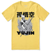 Yūjin Clothing Magic Monkey T-Shirt with a fun monkey graphic, made from soft cotton fabric for casual wear.