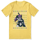 Yūjin Clothing Cypher Girl Christmas T-Shirt featuring festive holiday design and comfortable cotton fabric.