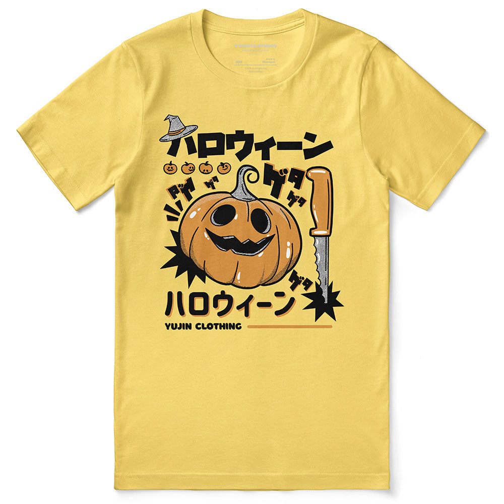 Yūjin Clothing Halloween Season T-Shirt featuring spooky Halloween-themed design on comfortable fabric.