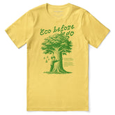 Yūjin Clothing Eco Before Ego T-Shirt in natural fabric with eco-friendly design, featuring a casual fit and printed logo on front.