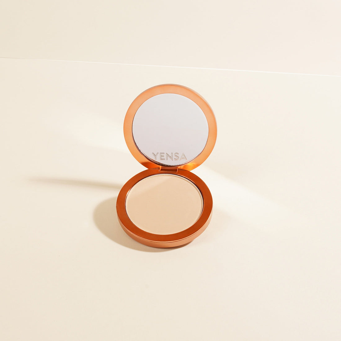 YENSA Super Serum Silk Matte Powder Foundation in Fair 3, pressed powder with a smooth, matte finish and peptide-infused formula.
