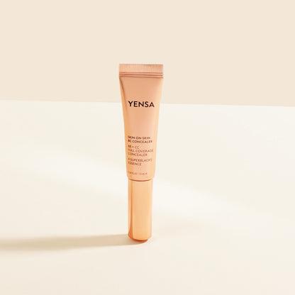 YENSA Skin On Skin BB + CC Full Coverage Hyaluronic Serum Concealer in a sleek makeup tube with applicator