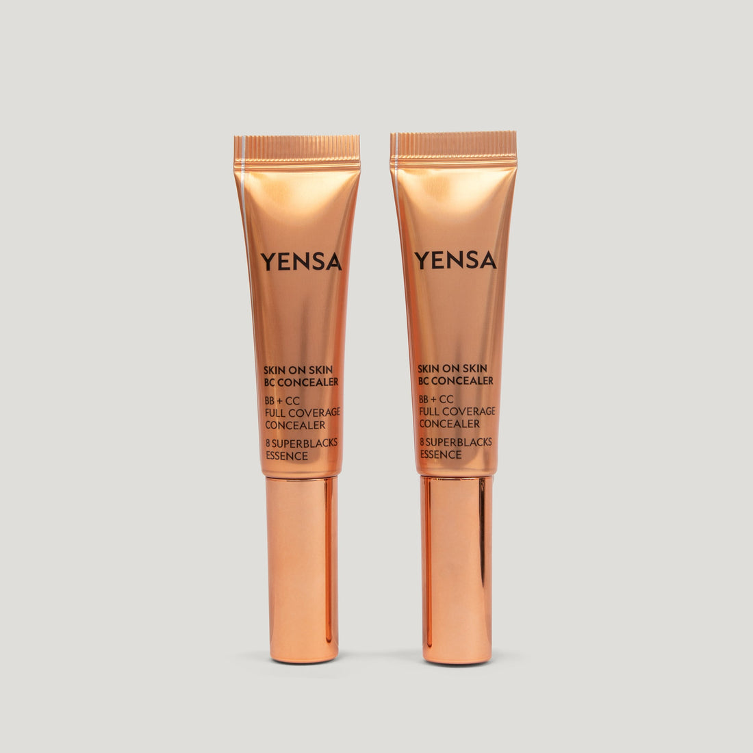YENSA Skin On Skin BB + CC Full Coverage Hyaluronic Serum Concealer makeup tube with applicator brush, lightweight and hydrating.