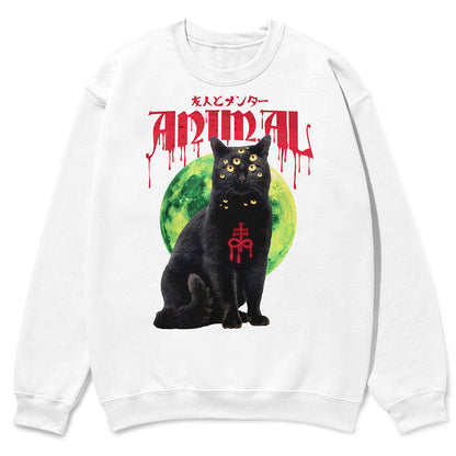Dark animal-themed sweatshirt by Yūjin Clothing featuring a detailed animal print design on soft fabric.