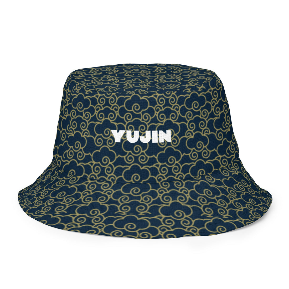 Yūjin Clothing Japanese Clouds reversible bucket hat showing a cloud pattern on soft fabric, stylish headwear for casual wear.