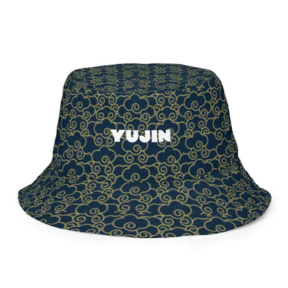 Yūjin Clothing Japanese Clouds reversible bucket hat showing a cloud pattern on soft fabric, stylish headwear for casual wear.