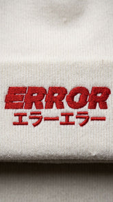 Yūjin Clothing Error Beanie, a stylish knit headwear with a bold error design, perfect for casual winter wear.