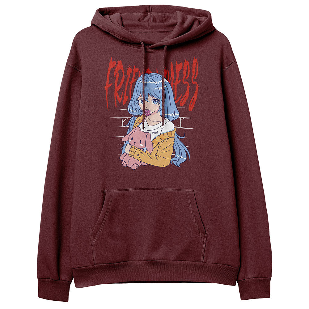 Yūjin Clothing Friendless Premium Hoodie, soft fabric with a stylish design, featuring a comfortable fit and hoodie style.