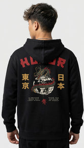 Yūjin Clothing Honor hoodie featuring a comfortable fit, soft fabric, and stylish design in a close-up of the hoodie front.