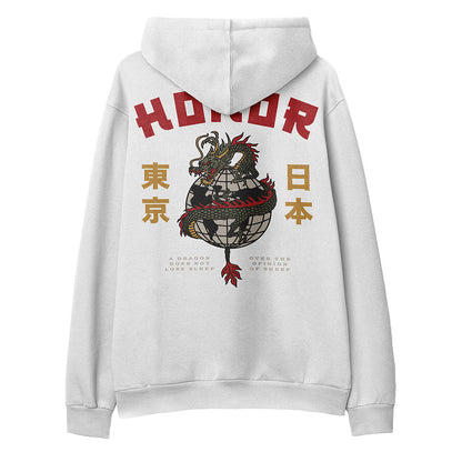Yūjin Clothing Honor Hoodie featuring a comfortable fit, soft fabric, and stylish design in a casual hoodie style.