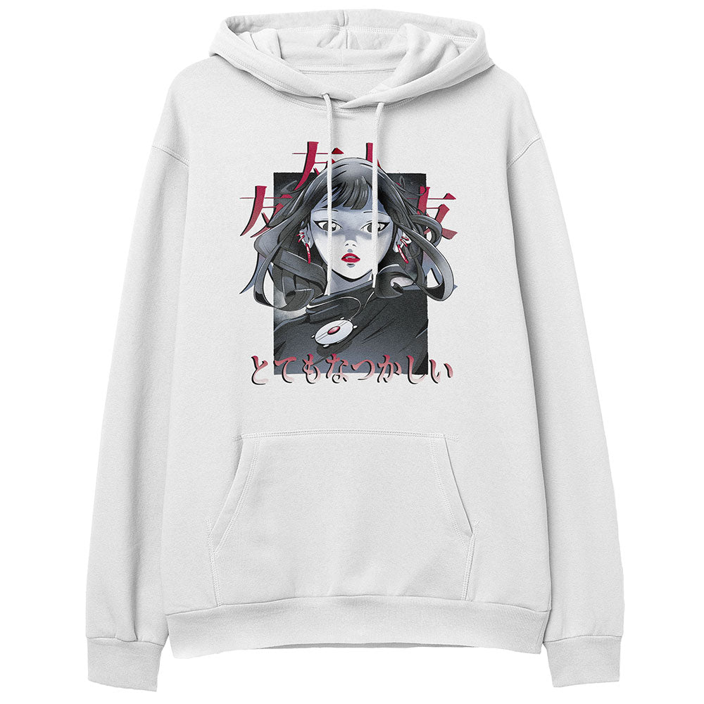 Yūjin Clothing I Saw You hoodie in black with white text, featuring a comfortable fit and casual style, perfect for everyday wear.