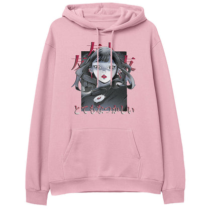 Yūjin Clothing I Saw You hoodie in black featuring a casual fit and front graphic design, made from soft, comfortable fabric.