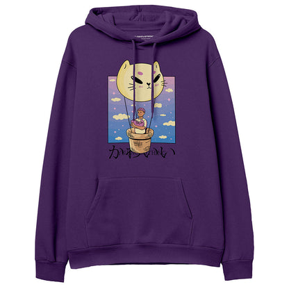Yūjin Clothing fluffy cat hoodie featuring soft, plush fabric with cat ear details and cozy fit for casual wear.