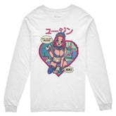 Yūjin Clothing Milkies long sleeve T-shirt featuring a comfortable fit and casual style with a graphic design on the front.