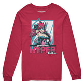 Galaxy Warrior long sleeve T-shirt by Yūjin Clothing featuring cosmic-themed design and comfortable fit.