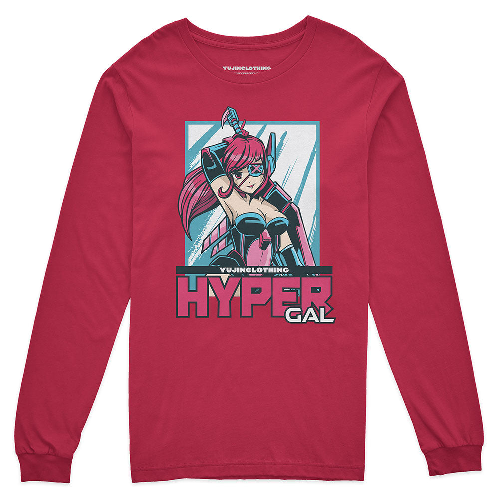 Galaxy Warrior long sleeve T-shirt by Yūjin Clothing featuring cosmic-themed design and comfortable fit.