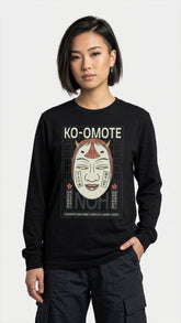 Yūjin Clothing Ko-Omote long sleeve T-shirt in black with subtle branding, crew neck, and a relaxed, comfortable fit.
