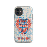 Dragon Vibe Tough iPhone case by Yūjin Clothing featuring a vibrant dragon design and durable protective material.