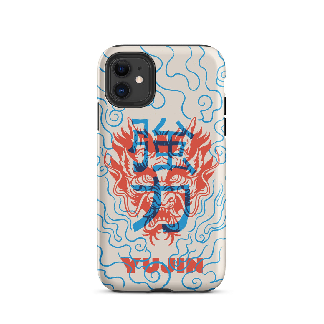 Dragon Vibe Tough iPhone case by Yūjin Clothing showing a durable phone case with a dragon design for iPhone models.