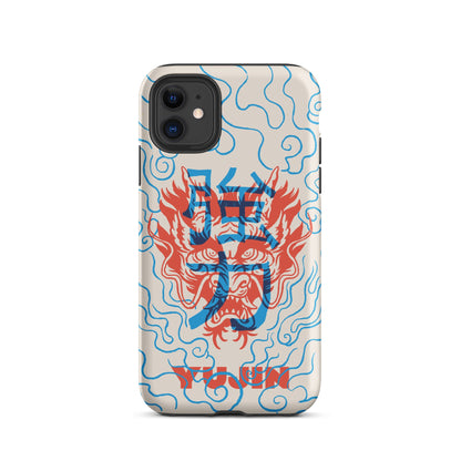 Dragon Vibe Tough iPhone case by Yūjin Clothing showing a durable phone case with a dragon design for iPhone models.