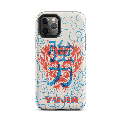 Yūjin Clothing Dragon Vibe Tough iPhone case with a vibrant dragon design, providing durable protection for iPhone models.