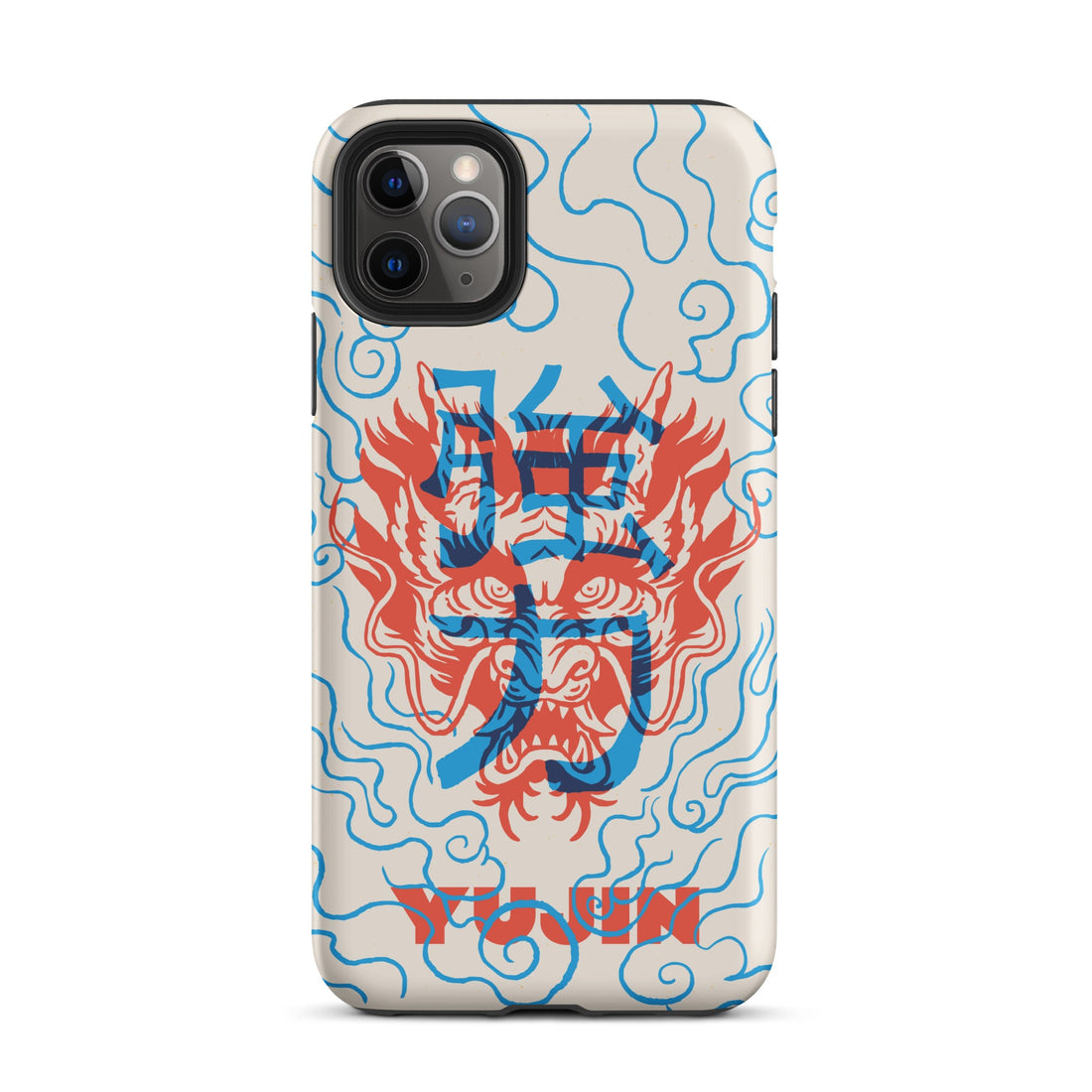 Dragon Vibe Tough iPhone Case by Yūjin Clothing, featuring a durable design with dragon-themed artwork for iPhone protection.