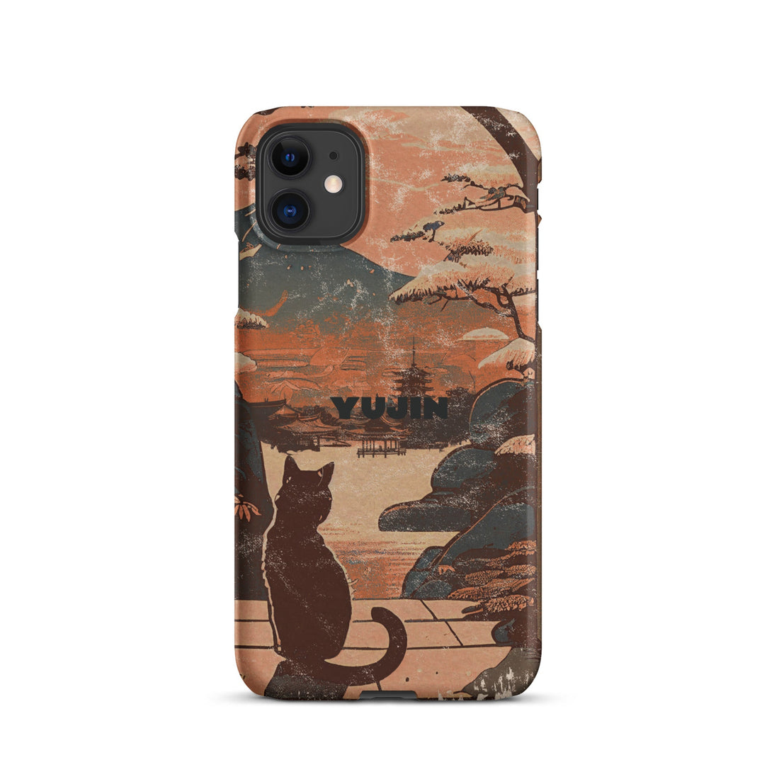 Japanese Cat iPhone® snap case by Yūjin Clothing featuring a detailed cat illustration on a durable phone cover.