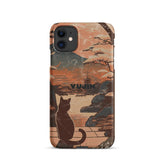 Japanese Cat iPhone® snap case by Yūjin Clothing featuring a detailed cat illustration on a durable phone cover.