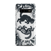 Yūjin Clothing Circle Of Life Cat Samsung® Snap Case featuring a detailed cat and nature-inspired design for Samsung phones.